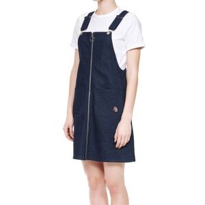 3/$10 Ccaabb Dark Blue Denim Overall Dress